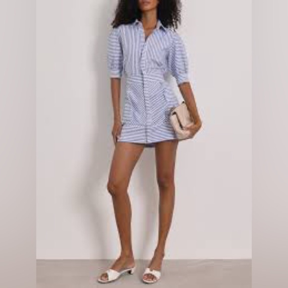 Elegant Blue Striped Swim Cover-Up